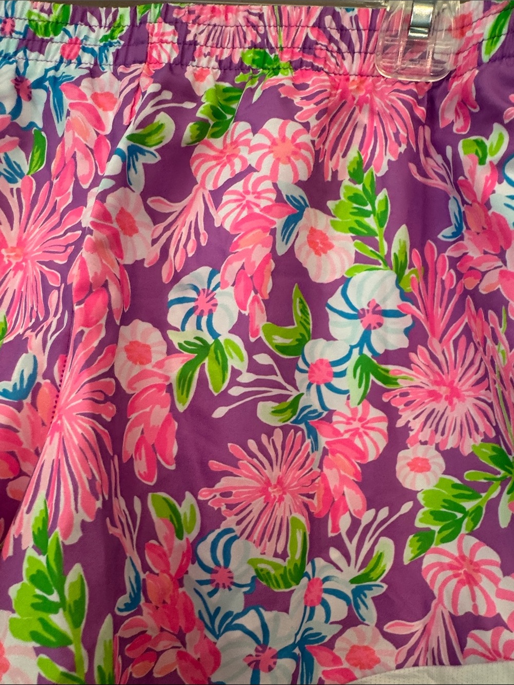 Lilly Pulitzer Pink & Purple Floral Luxletic Athletic Shorts Size Medium - Picture 2 of 4